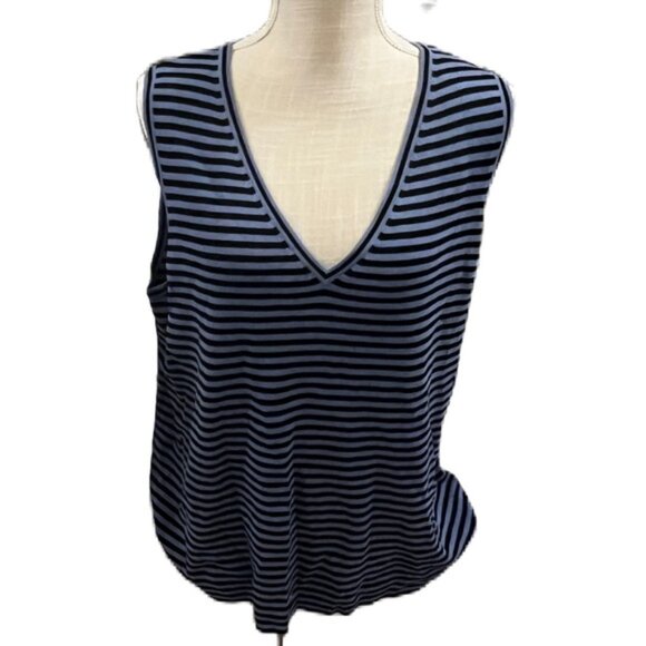 Sarah Spencer Navy and Black Striped Sweater vest Women's Plus Size 2X - Picture 1 of 6